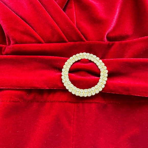 Red Velvet Cocktail party dress - Picture 6 of 10